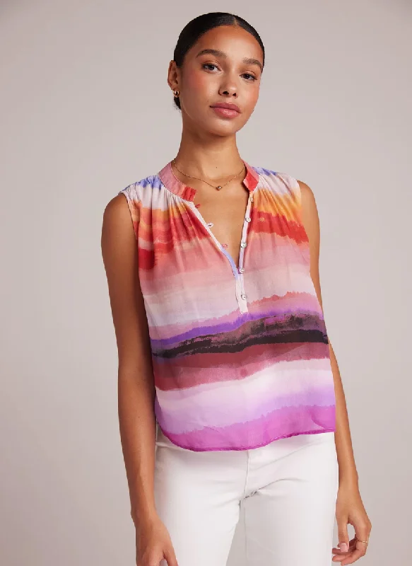 Weekend Deals That Thrill CANYON STRIPE SHIRRED TANK