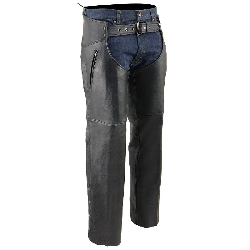 Early Access Milwaukee Leather Men's Black Cool-Tec Premium Leather Motorcycle Rider Chaps w/ 2 Zipper Thigh Pockets-MLM5502 Early Access Milwaukee Leather Men's Black Cool-Tec Premium Leather Motorcycle Rider Chaps w/ 2 Zipper Thigh Pockets-MLM5502