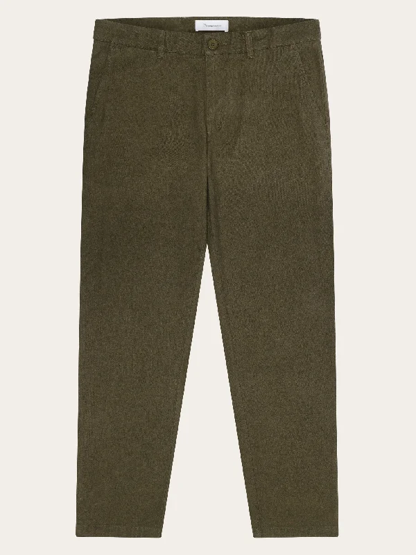 Deal Alert CHUCK regular flannel chino pants - Dark Olive
