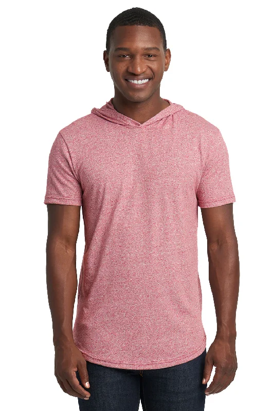 Price Rollback Next Level Mens Mock Twist Short Sleeve Hooded T-Shirt Hoodie - Tech Pink - Closeout Price Rollback Next Level Mens Mock Twist Short Sleeve Hooded T-Shirt Hoodie - Tech Pink - Closeout