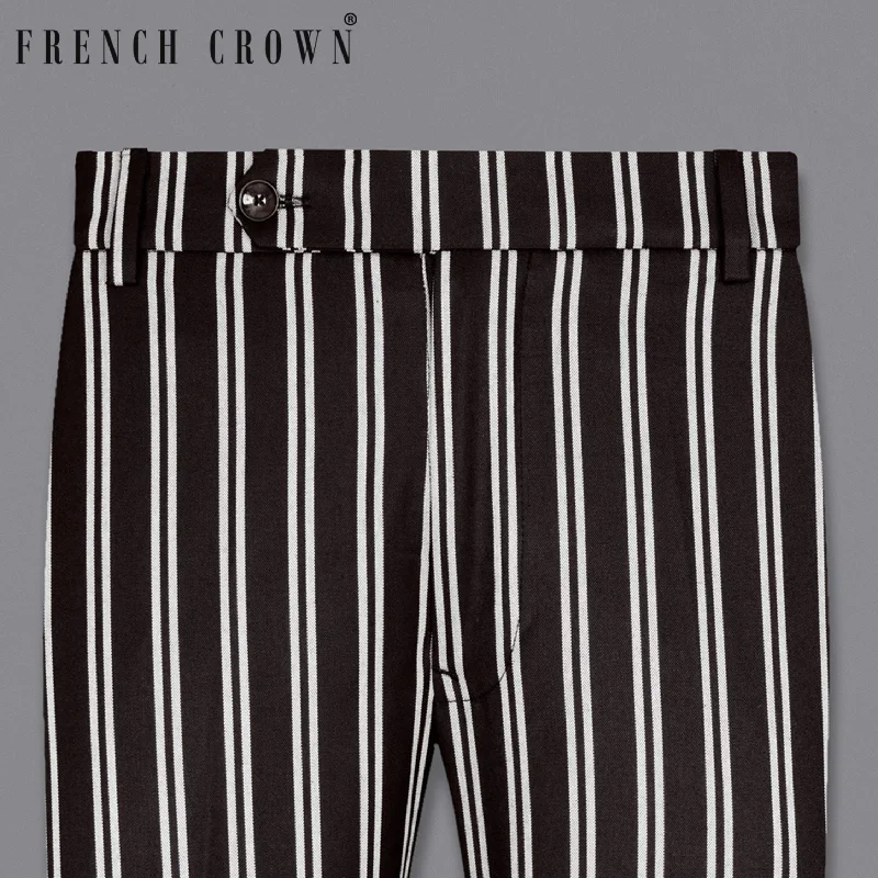 Flash Sale Jade Black Striped Wool Rich Pant