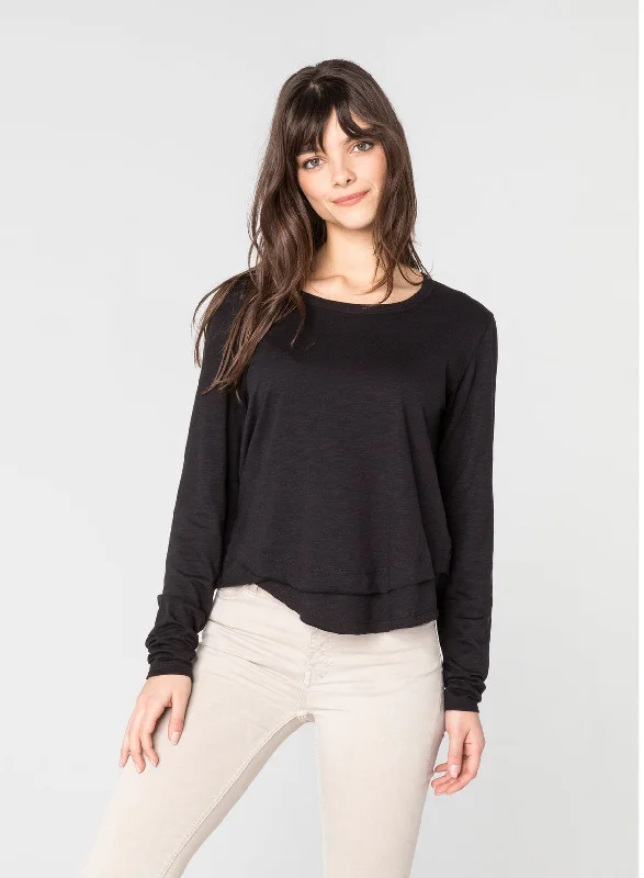 Weekend Bargains to Cherish AVA LONG SLEEVE MOCK LAYER T-SHIRT