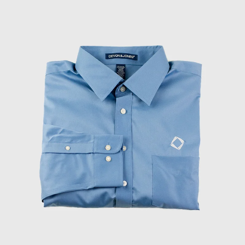 Act Fast Men's Solid Stretch Twill Shirt in Slate Blue