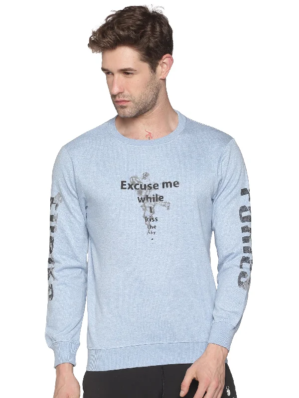 Act Now Men Printed Blue Sweatshirt