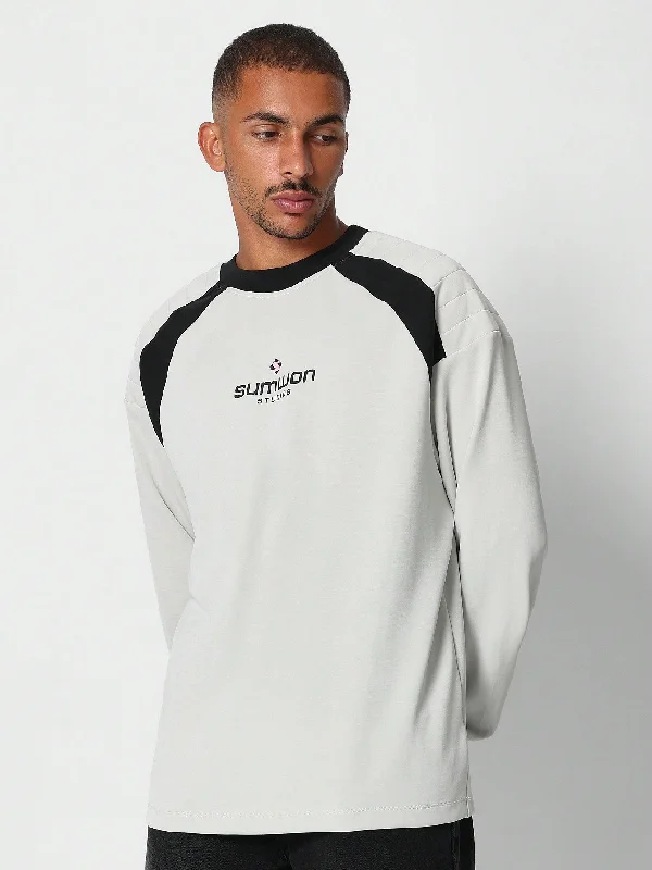 Special Savings Oversized Colour Blocked Sweatshirt With Graphic Print