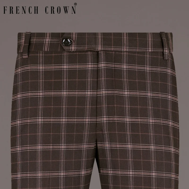 Can't Resist English Walnut Plaid Wool Rich Pant