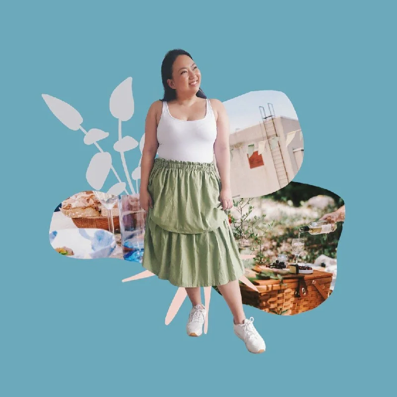 Super Sale Sayaw 3-Tiered Linen Dress in Sage
