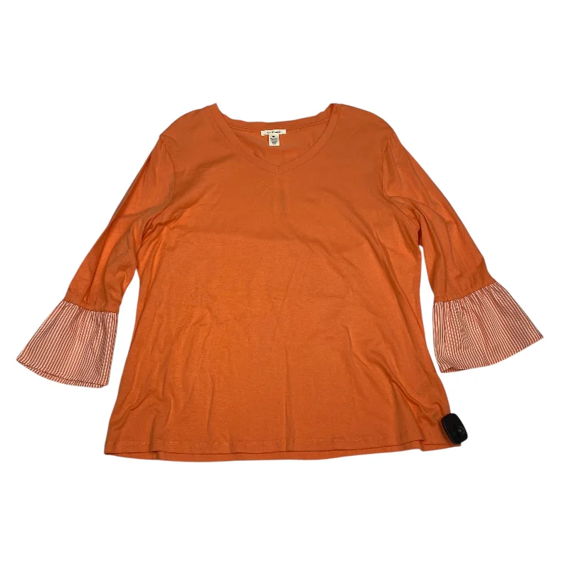 Weekend Shopping Extravaganza Top Long Sleeve By West Bound In Orange, Size: Xl