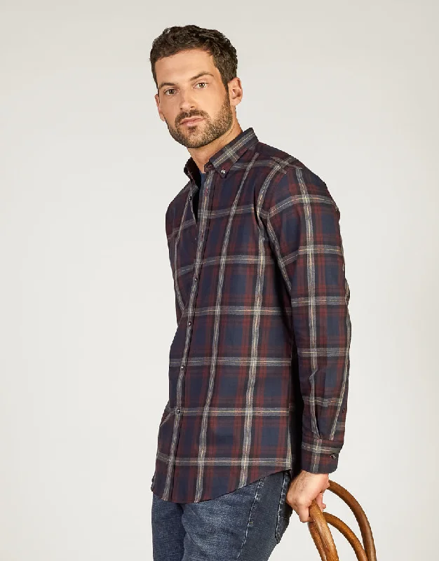 Online Deal Ohope Red & Navy Check Flannel Shirt