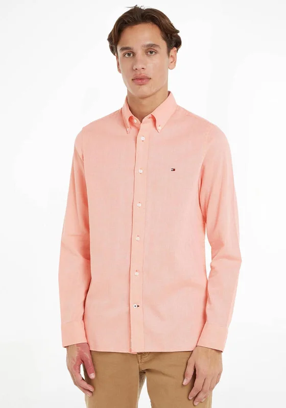 Deal Dash Tommy Hilfiger Flex Dobby Shirt, Peach Dusk