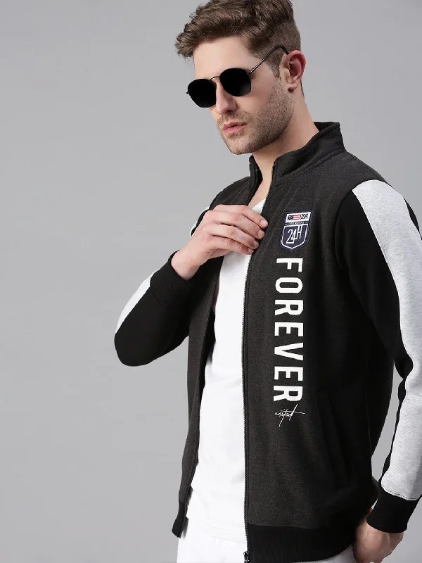 Crazy Savings Men Printed Grey Sweatshirt