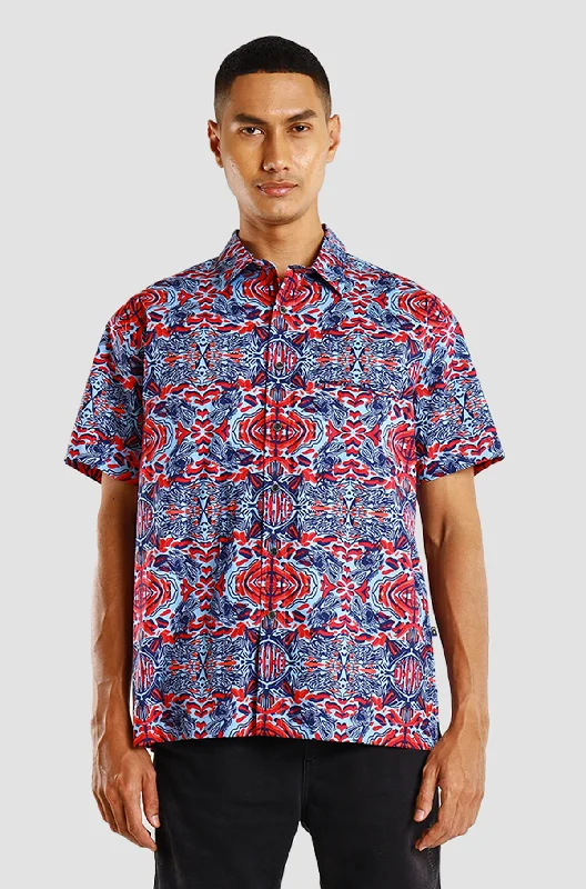 YEAR-End Sale Nusantara Modern Fit Dragon Wave in Poppy Red