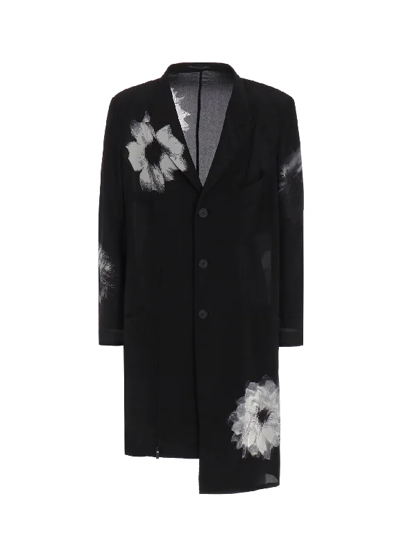 Lowest Rates WHITE FLOWER PRINT SLIT JACKET