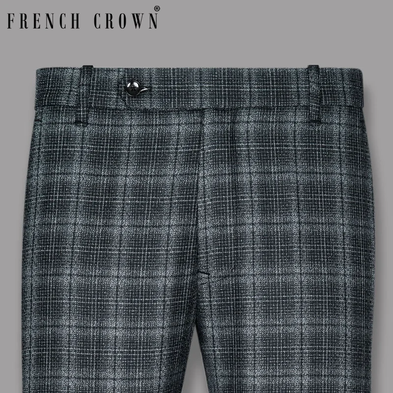Weekend Specials Just for You Charcoal Windowpane Wool Rich Pant