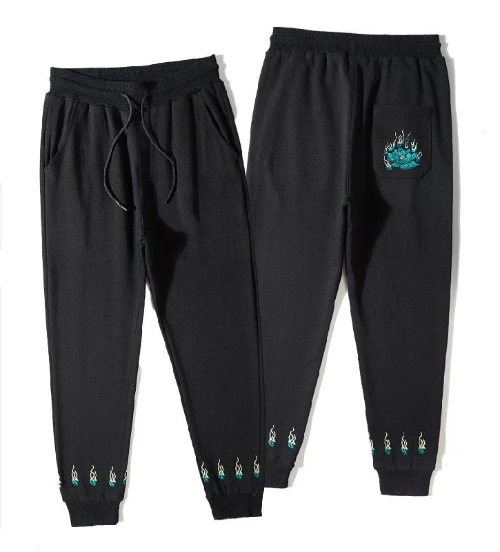Quick Sale Lotus Embroidery Beach Pants Loose Pants Chinese Style Casual Pants