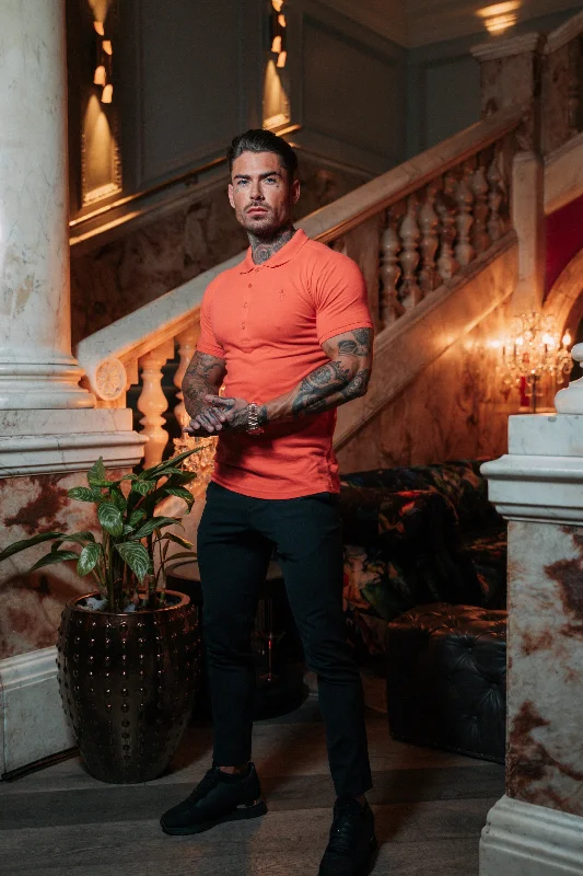 Weekend Deals That Excite Father Sons Classic Coral Polo Shirt with Tonal Button and Embroidery - FSH873 Weekend Deals That Excite Father Sons Classic Coral Polo Shirt with Tonal Button and Embroidery - FSH873