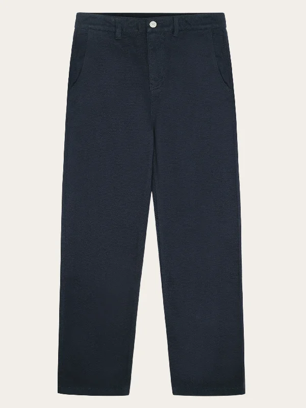Stock Clearance CHUCK regular flannel herringbone chinos - GOTS/Vegan - Night Sky
