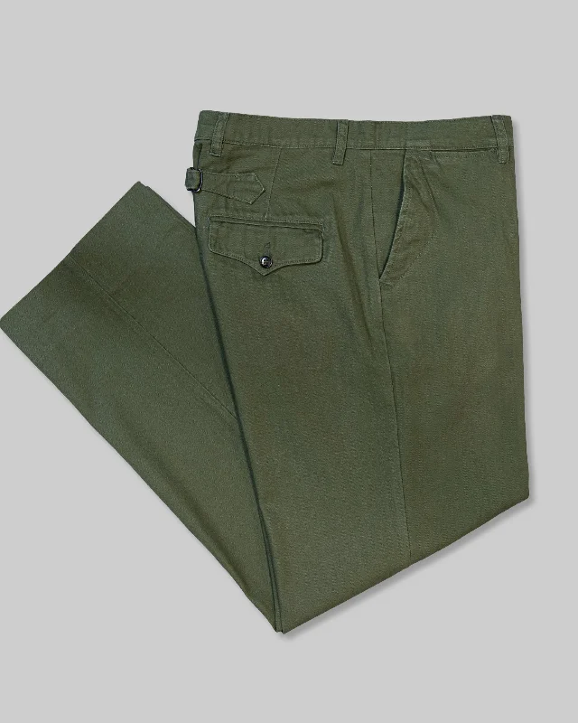Celebrate the Weekend with Discounts Cathcart Heritage Herringbone Twill Pants Green