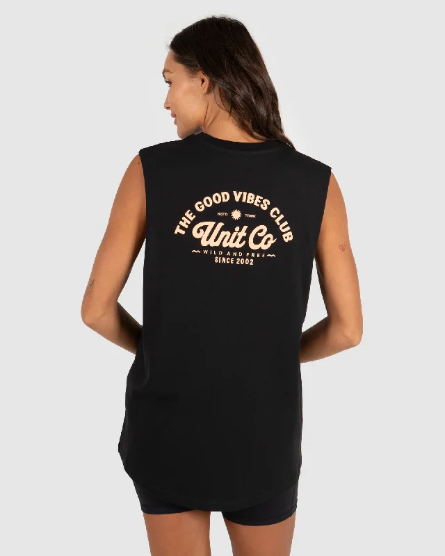 Weekend Discounts to Relish UNIT - Ladies Good Vibes Muscle Tee