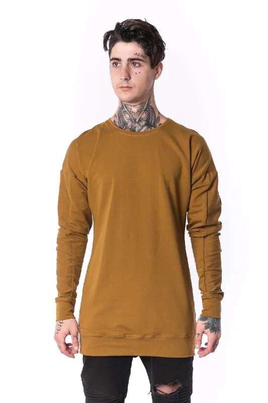 Price Cut The Man Panelled Pullover Crewneck 17 // umber