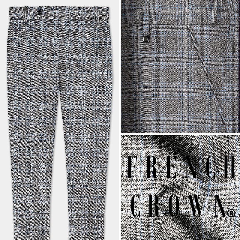 Weekend Special Dorado Blue with Casper Gray Plaid Wool Rich Pant