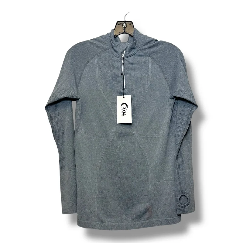 Weekend Bargains to Savor Athletic Top Long Sleeve Collar By Zyia In Grey, Size: M