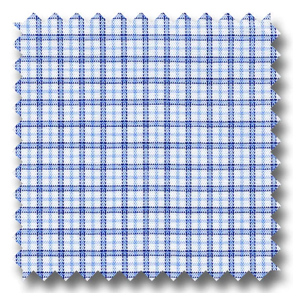 Celebrate the Weekend with Discounts Blue and Navy Check 170 2Ply Broadcloth - Custom Dress Shirt