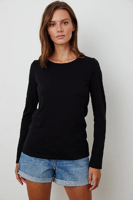 Weekend Discounts to Love LIZ CITY SLUB CREW NECK LONG SLEEVE TEE