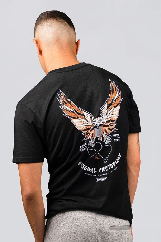 Crazy Deals Original Custodians Black Cotton Crew Neck Unisex T-Shirt