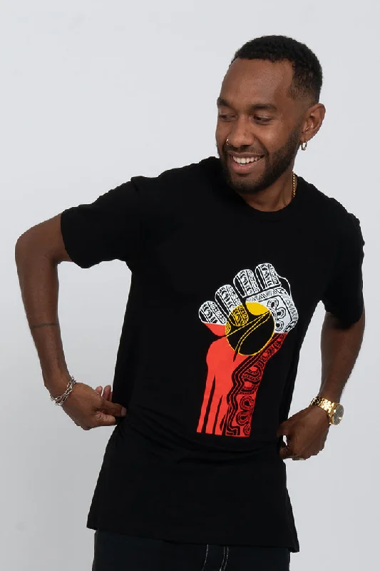Deal Dash Rise Up Black Cotton Crew Neck Unisex T-Shirt