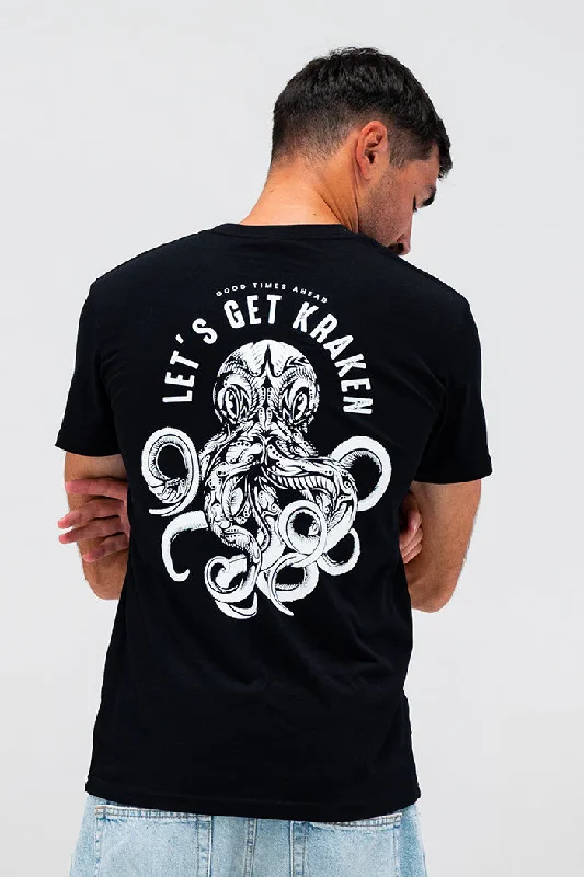 Act Fast Let's Get Kraken Black Cotton Crew Neck Unisex T-Shirt