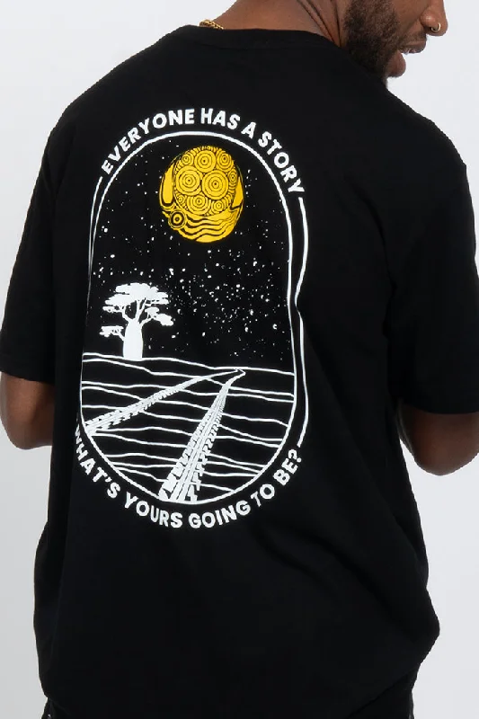 Deal Explosion Story To Tell Black Cotton Crew Neck Unisex T-Shirt