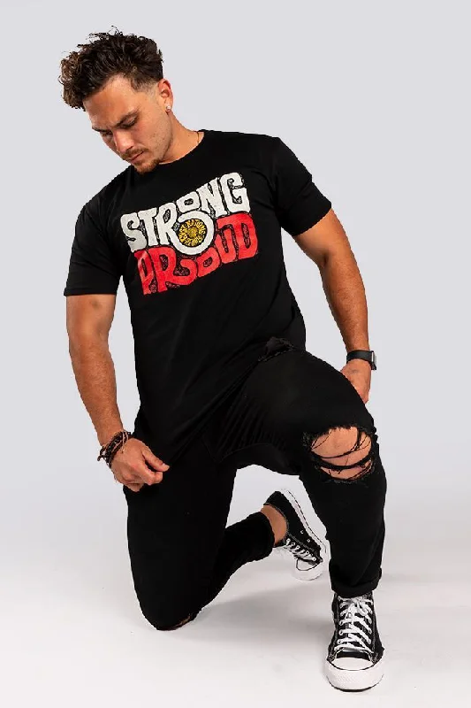 Price Reduction Vintage Strong & Proud Classic Black Cotton Crew Neck Unisex T-Shirt Price Reduction Vintage Strong & Proud Classic Black Cotton Crew Neck Unisex T-Shirt