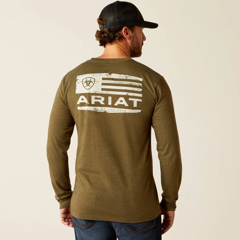Don’t Miss Out Ariat Men's Boarded LOTF Hex Graphic L/S T-Shirt in Military Heather