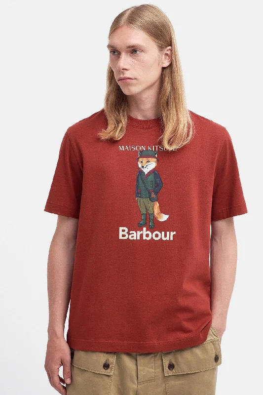 Weekend Discounts to Savor T-shirt Fox Beaufort Barbour x Maison Kitsuné