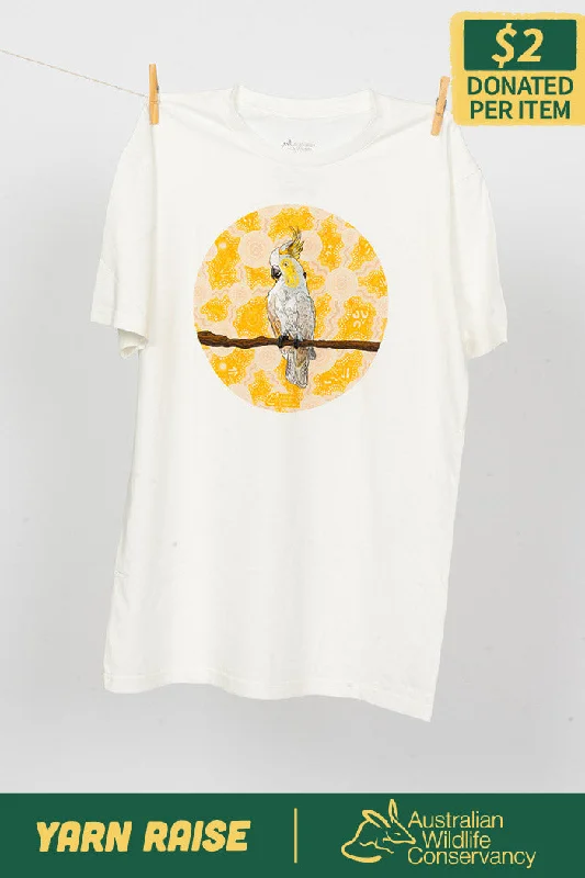 Epic Value Cockatoo (Djarring) 'Australian Wildlife Conservancy' Natural Cotton Crew Neck Unisex T-Shirt Epic Value Cockatoo (Djarring) 'Australian Wildlife Conservancy' Natural Cotton Crew Neck Unisex T-Shirt