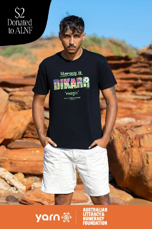 Special Buy Dikarr 'Magic' ALNF Black Cotton Crew Neck Unisex T-Shirt