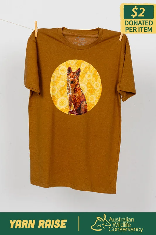 Limited Time Dingo (Wilkarr) 'Australian Wildlife Conservancy' Camel Cotton Crew Neck Unisex T-Shirt Limited Time Dingo (Wilkarr) 'Australian Wildlife Conservancy' Camel Cotton Crew Neck Unisex T-Shirt