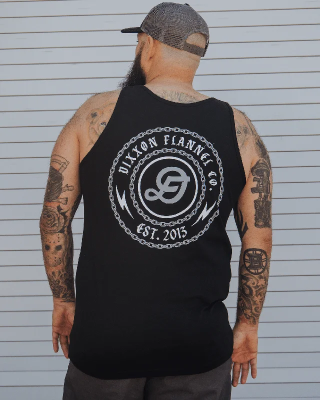 Online Only Gray & White Linked Tank - Black