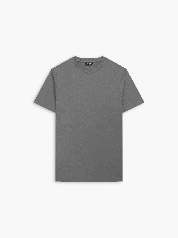 Super Sale Grey Organic Cotton Crew Neck T-Shirt