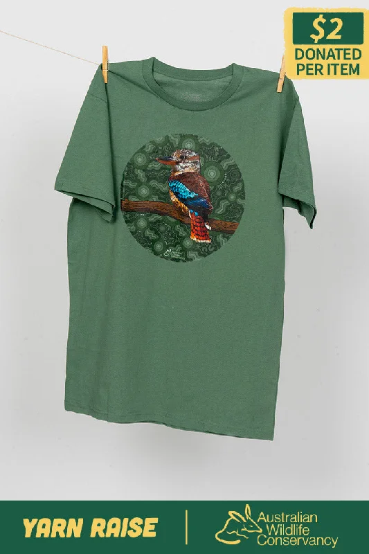 Online Only Kookaburra (Durdilapka) 'Australian Wildlife Conservancy' Sage Cotton Crew Neck Unisex T-Shirt