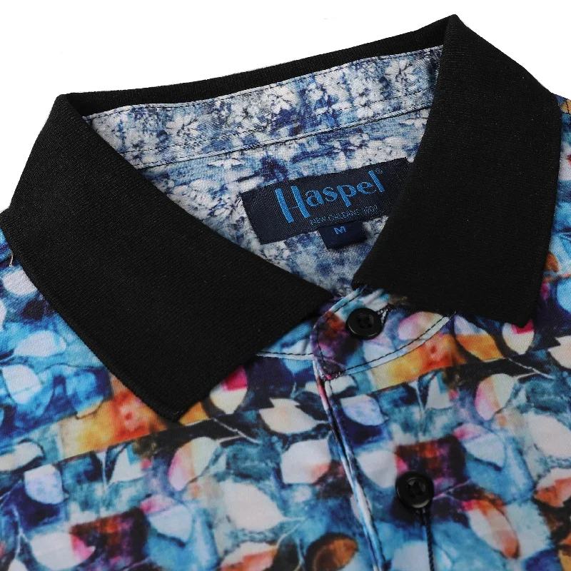 Super Bargain Manchac Graphic Geometric Print Polo