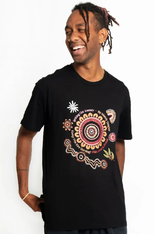 Savings Event Igniting Our Journey Black Cotton Crew Neck Unisex T-Shirt