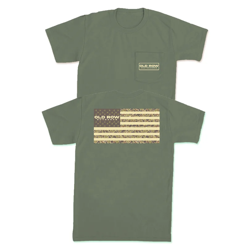 Big Discounts Old Row Outdoors Camo Flag Pocket Tee