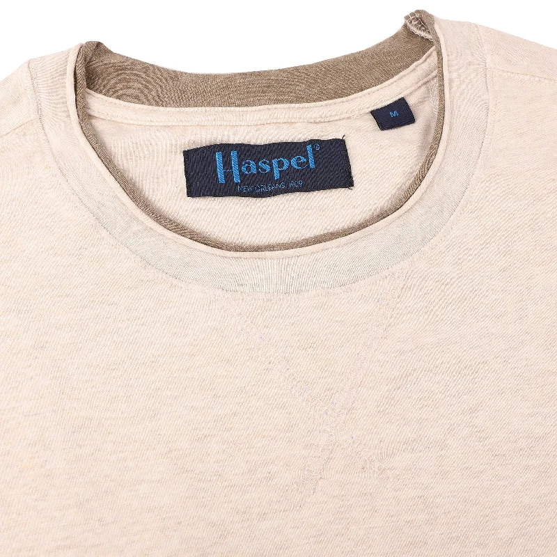 New Markdowns *** FINAL SALE *** Pompeii Mushroom Melange Contrast Crew T-Shirt