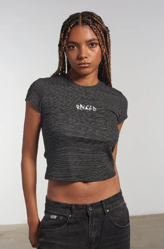 Can't Miss Ragged Stripe Baby Tee