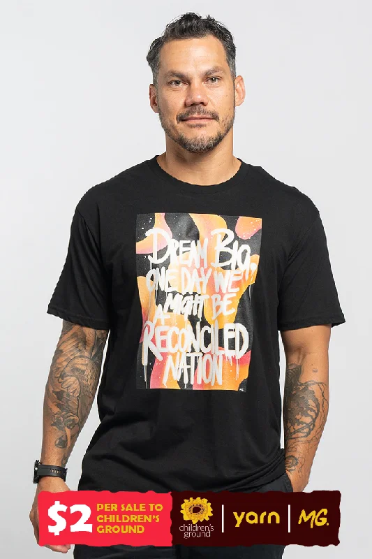 Mega Sale Reconciled Nation (Yellow) Black Cotton Crew Neck Unisex T-Shirt