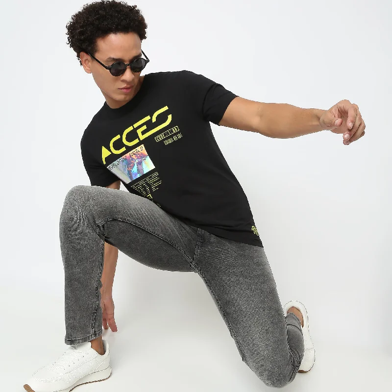 Overstock Sale Regular Fit Graphic T-Shirt