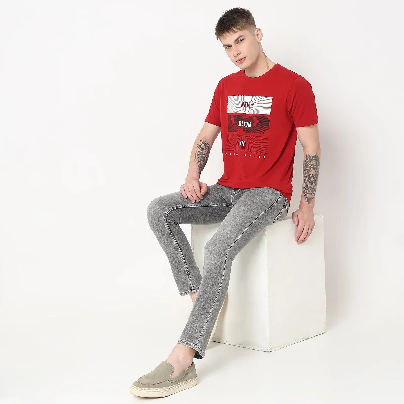 Now or Never Regular Fit Graphic T-Shirt