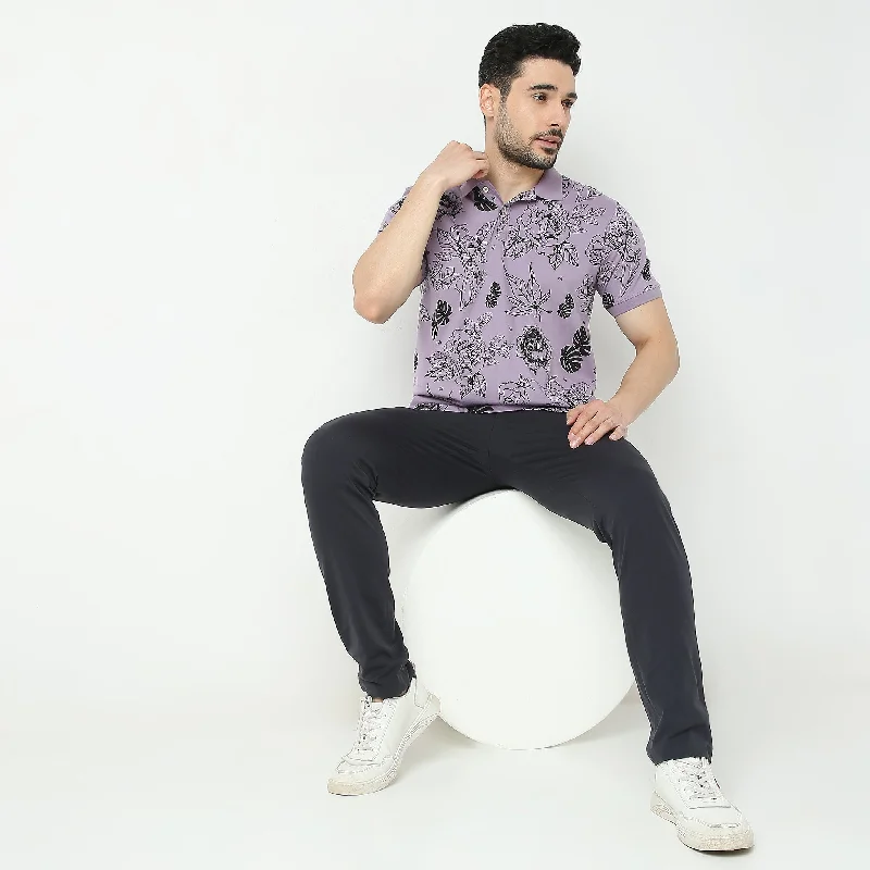 Weekend Specials to Delight Regular Fit Printed Polo T-Shirt